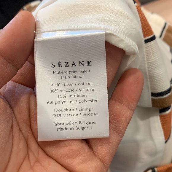 NWOT Sezane Amadine Linen Stripe skirt - Picture 6 of 6